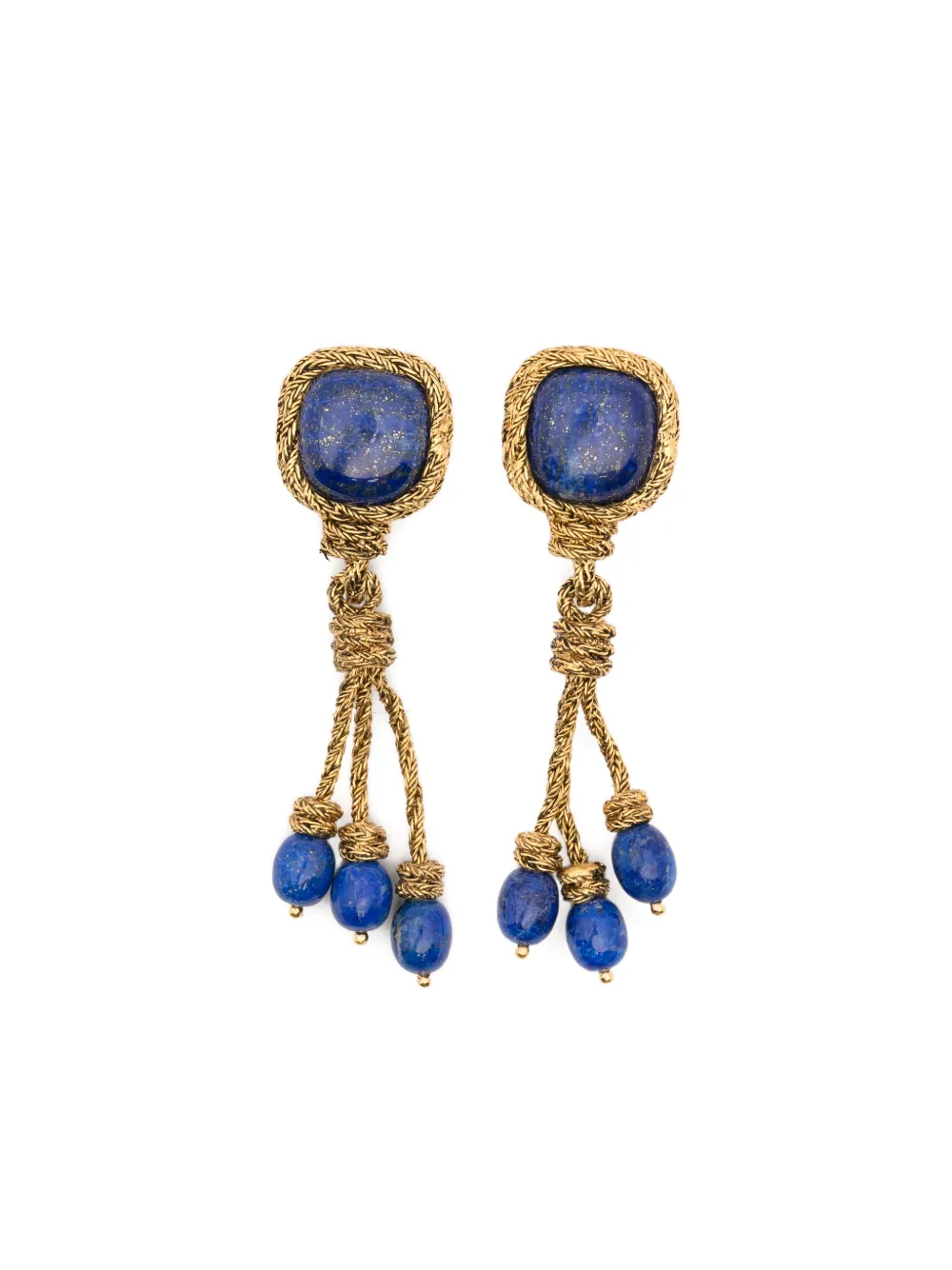 Aurelie Bidermann Miki lapis lazuli drop earrings - Oro