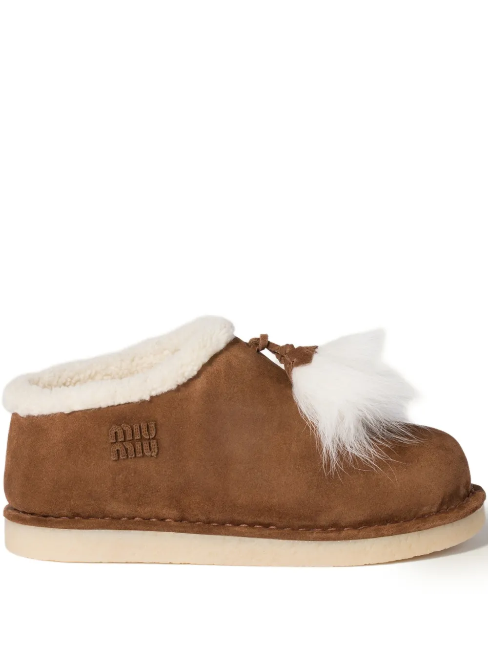 Miu Miu Slip-on de camurça com logo | Marrom | Image 1