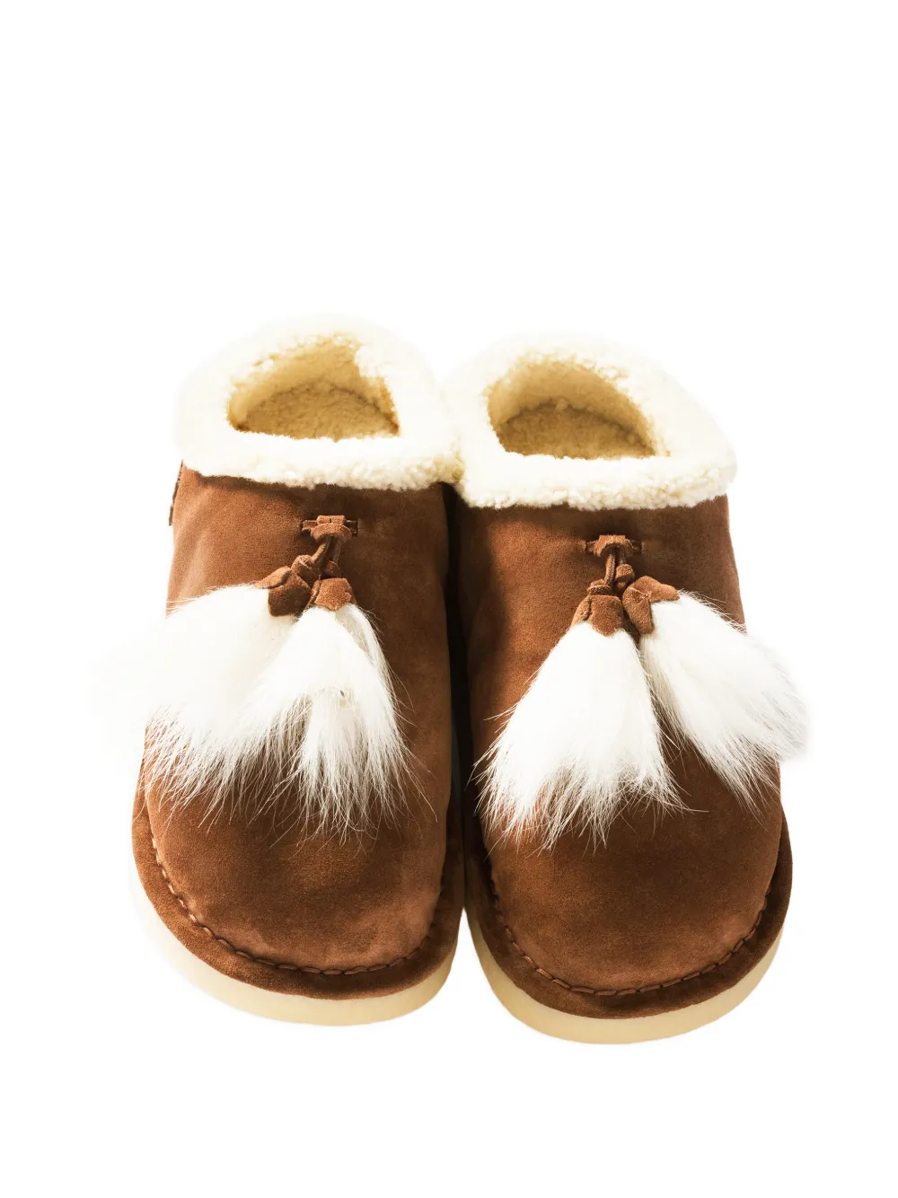  Miu Miu Logo-lettering Suede Mules - Brown 