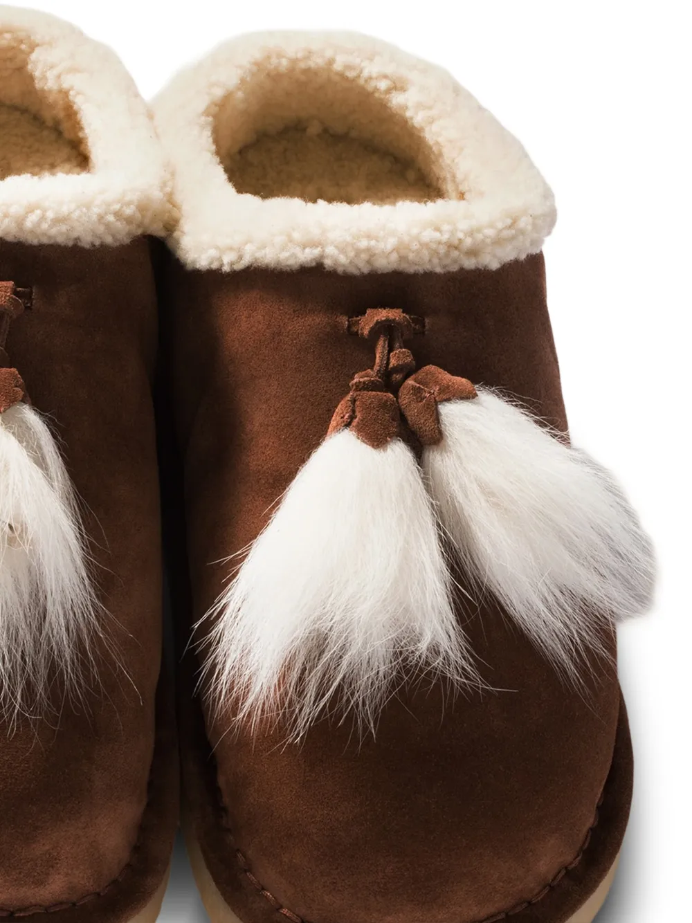Miu Miu Logo-lettering Suede Mules in Brown, view 5