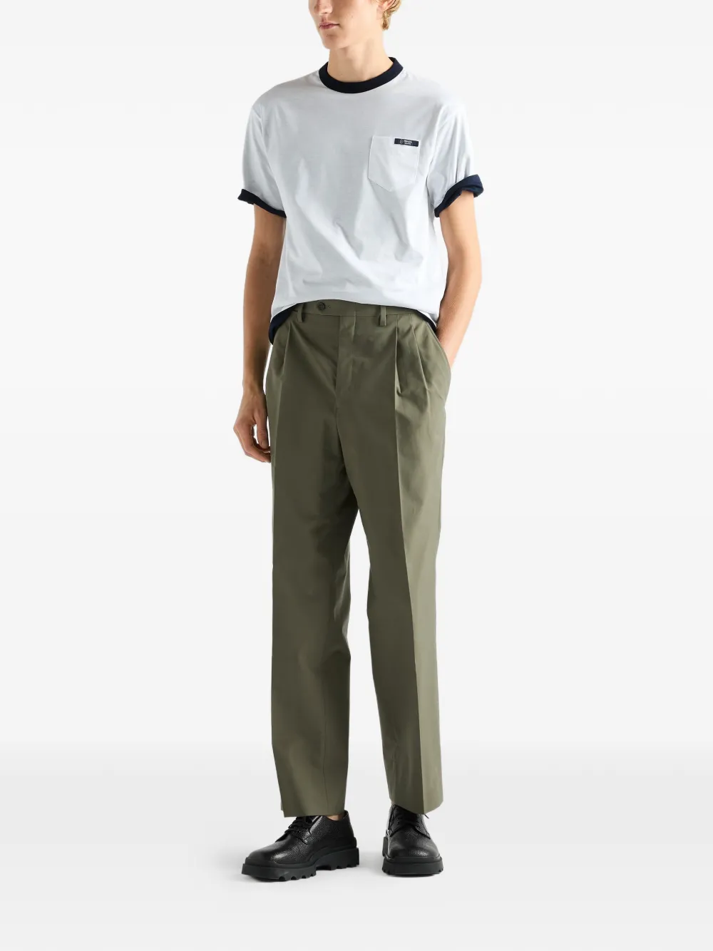 Prada T-shirt met omgekeerd logo - Wit