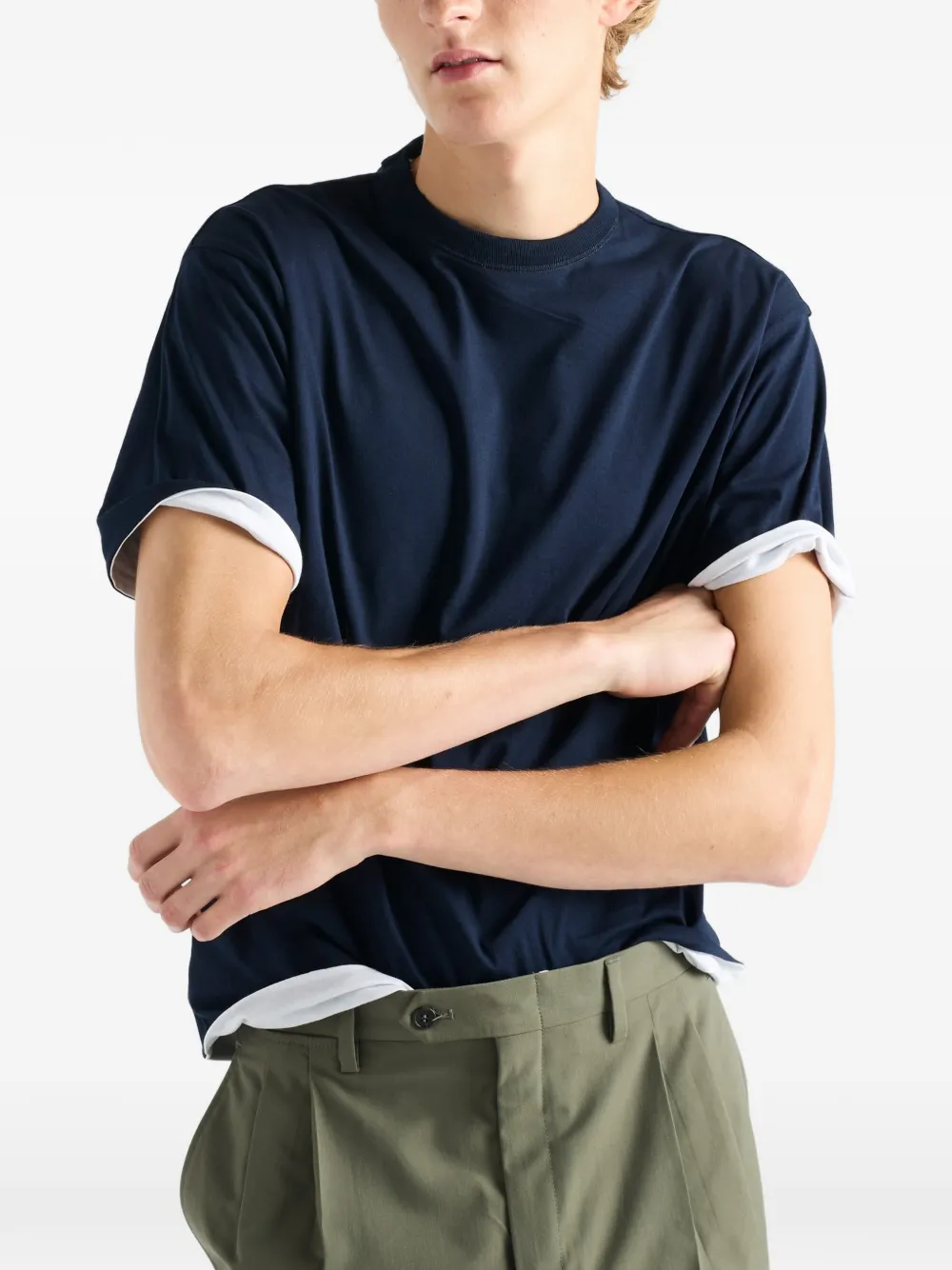 Prada T-shirt met omgekeerd logo Wit