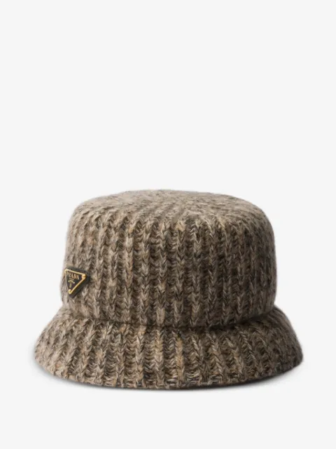 Prada mélange knit bucket hat