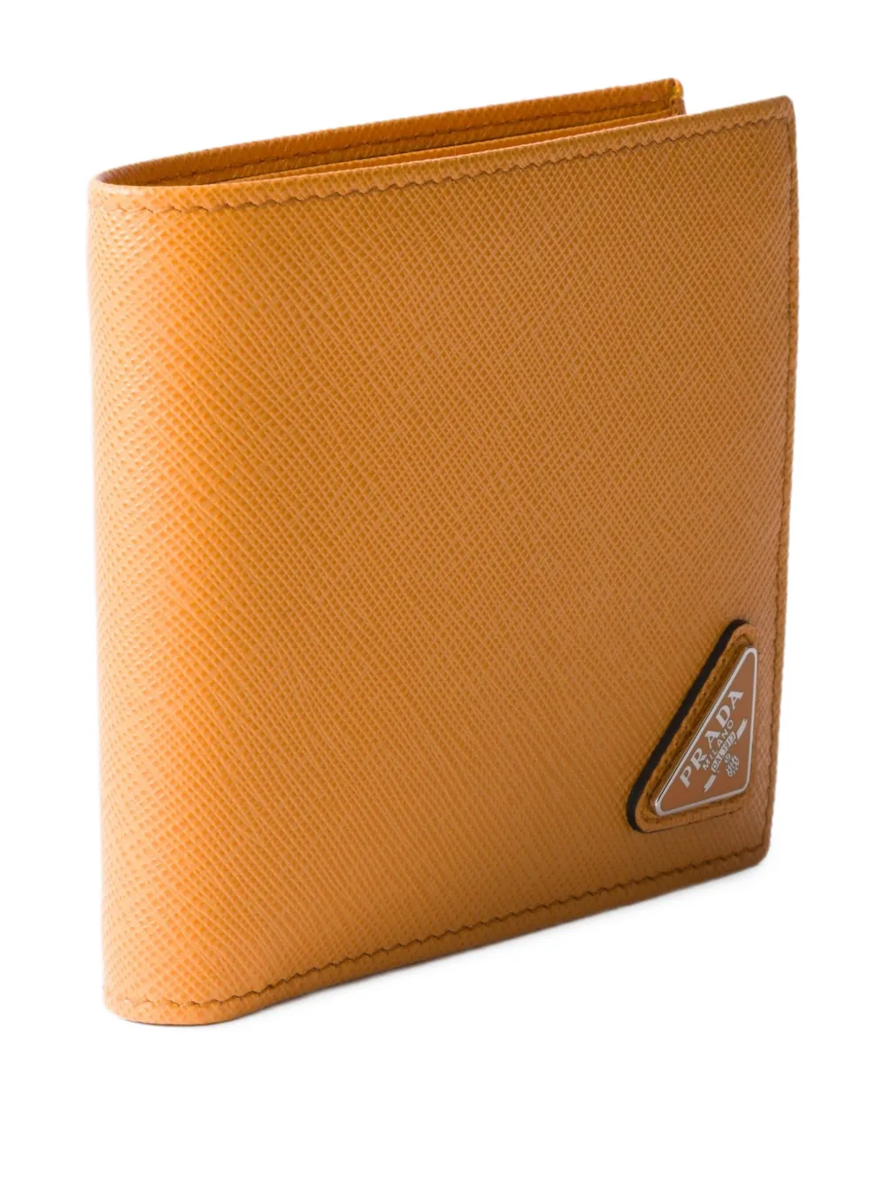  Prada Triangle-logo Saffiano Leather Wallet - Orange 