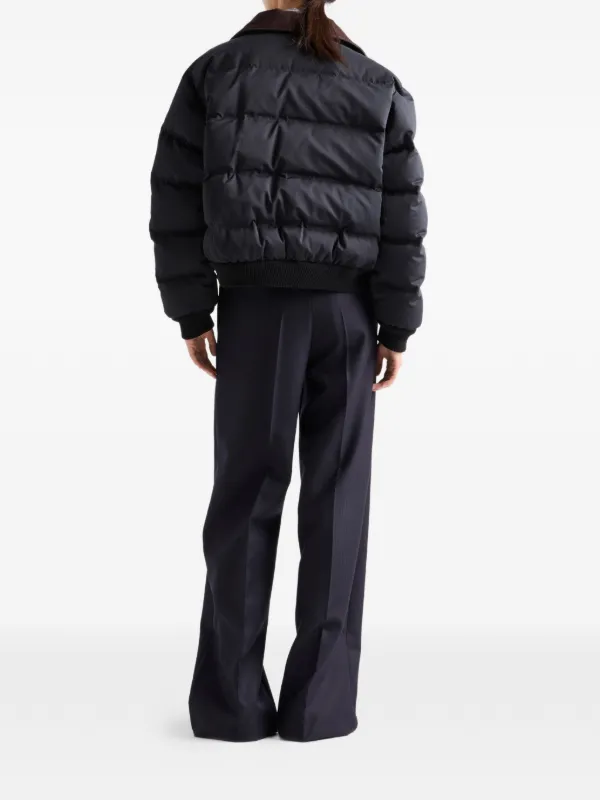 Prada logo-detail Padded Jacket | Black | FARFETCH