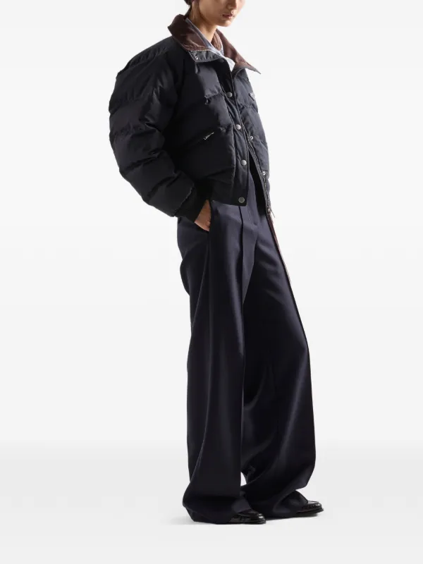 Prada logo-detail Padded Jacket | Black | FARFETCH