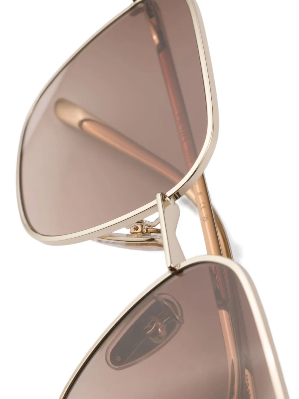 Prada Eyewear Zonnebril met vierkant montuur Goud