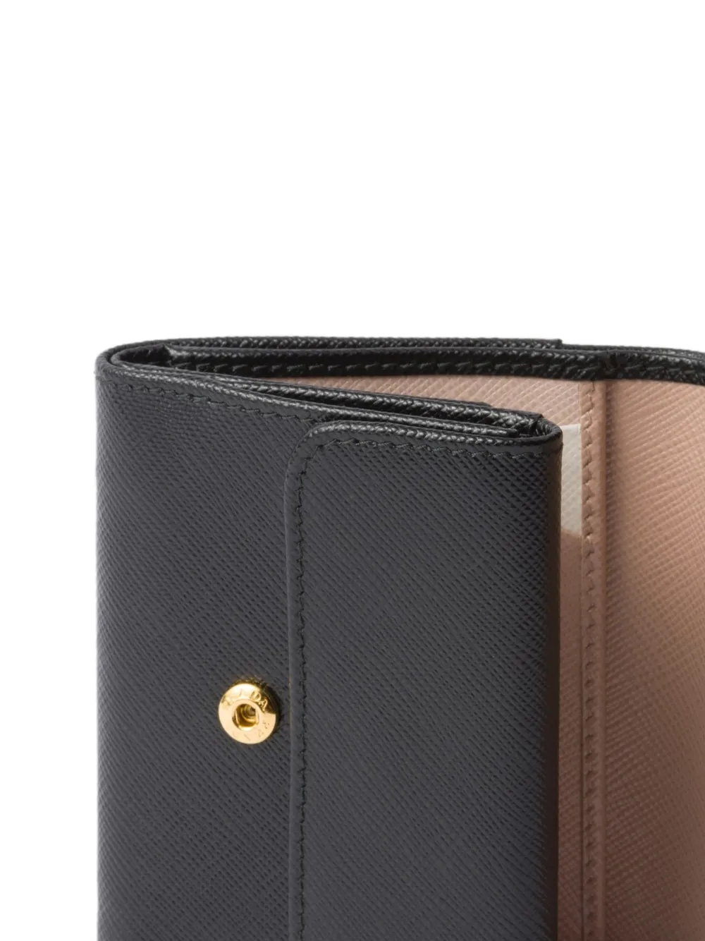 Prada Kleine Saffiano leren portemonnee Zwart