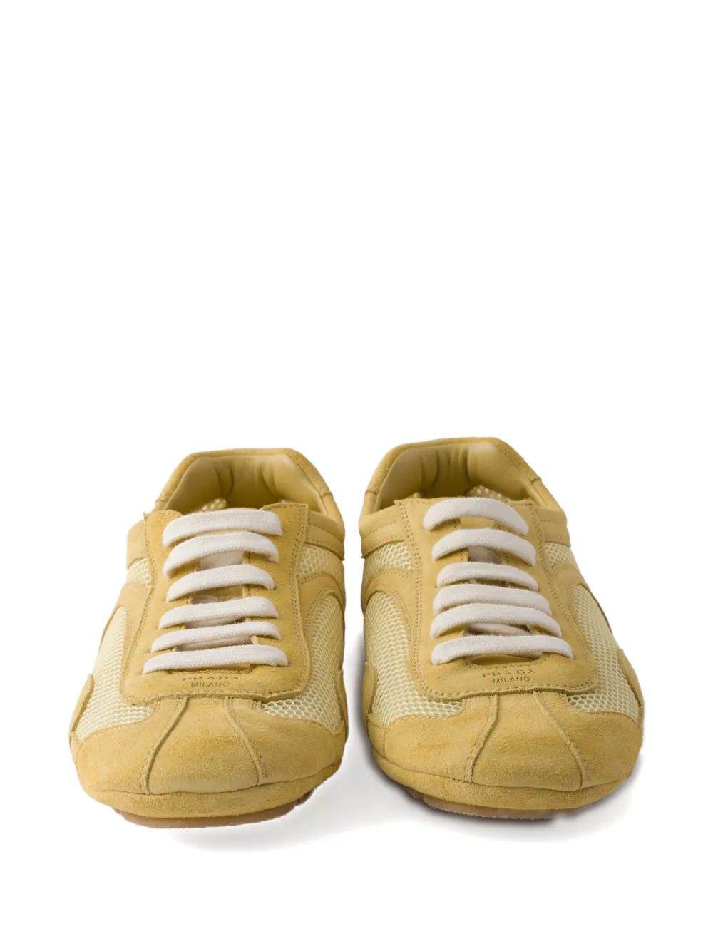 Prada Re-Edition suède mesh sneakers Geel