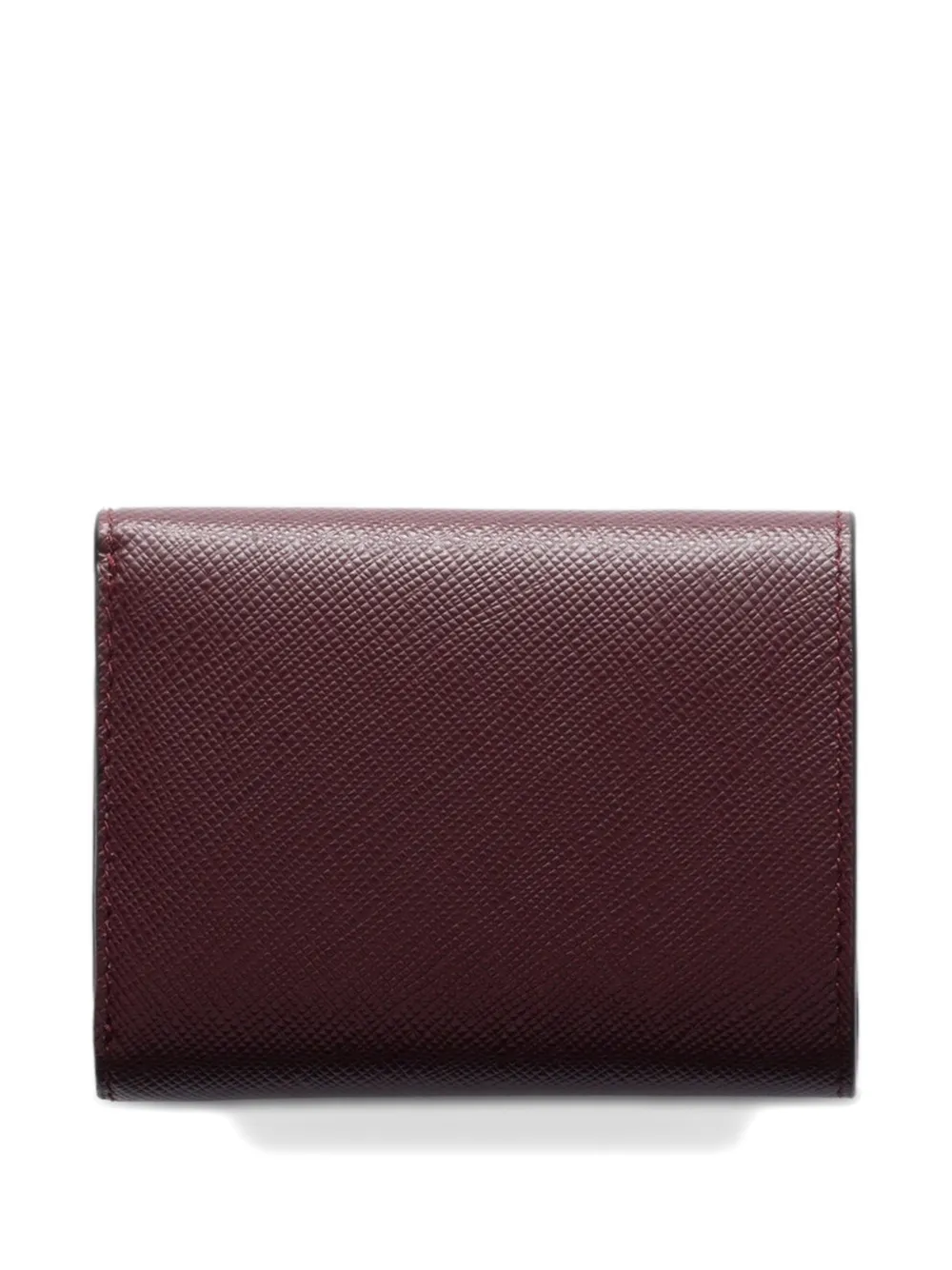 Prada Snap Triangle Leather Wallet In Brown