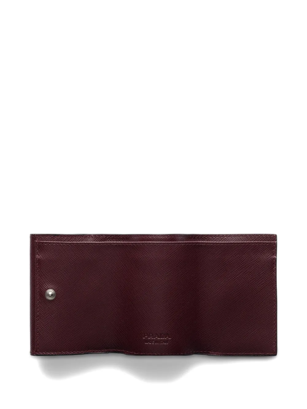 Prada Snap Triangle Leather Wallet In Brown
