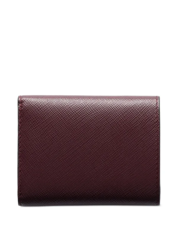 Prada Snap Triangle Leather Wallet | Red | FARFETCH JO