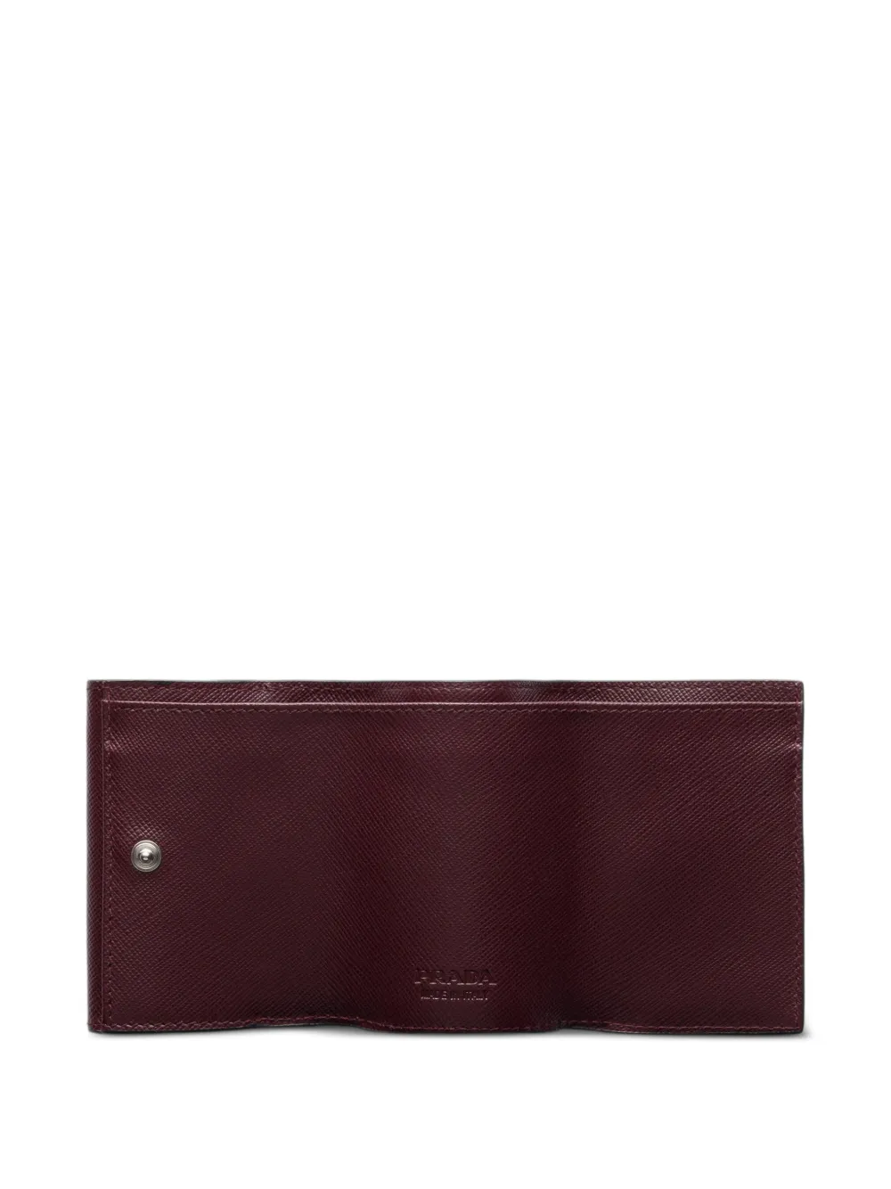  Prada Snap Triangle Leather Wallet - Red 