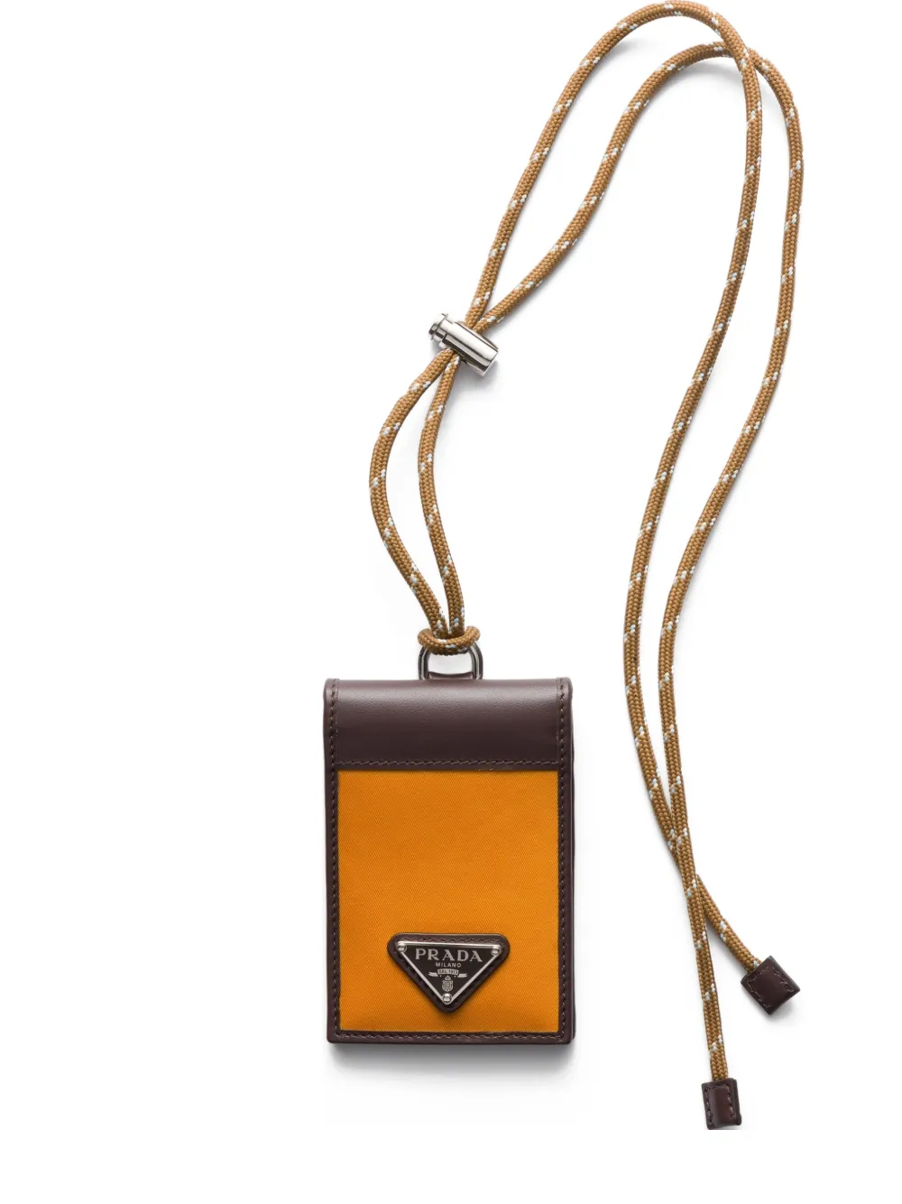 Prada Portacarte con logo - Arancione