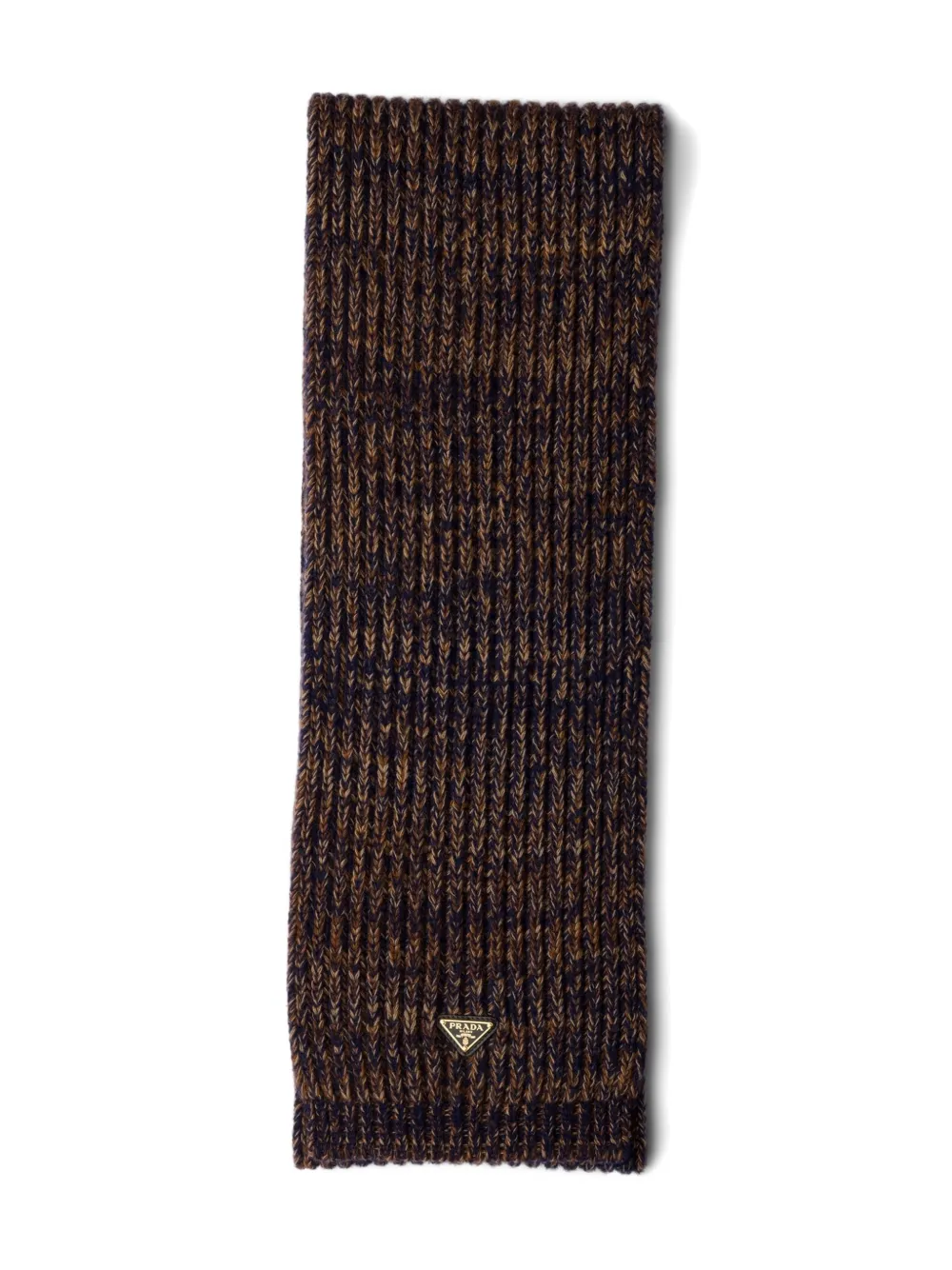Prada Sciarpa con logo - Marrone