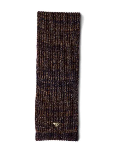 Prada Fisherman's triangle logo rib scarf