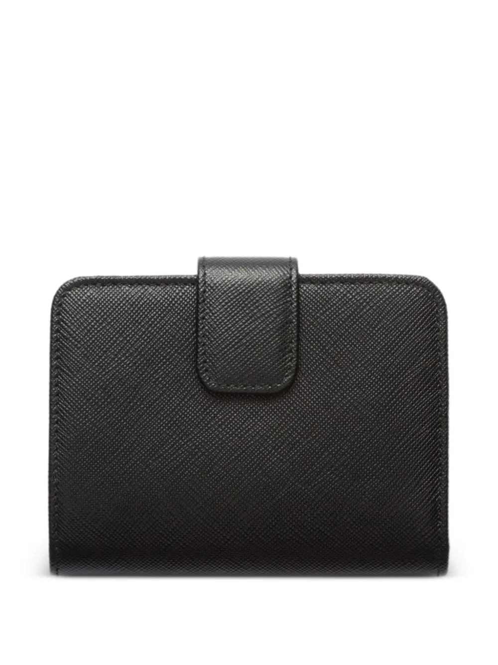 Prada Kleine leren portemonnee met drukknoop - Beige