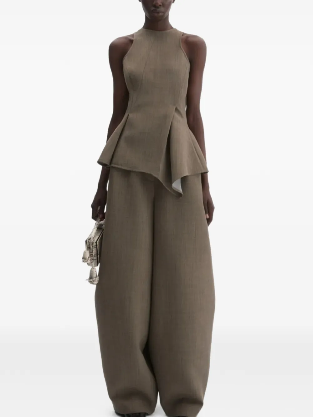 Magda Butrym Peplum blouse - Bruin