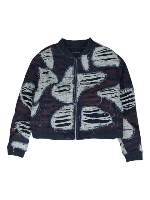 Who Decides War Indy wash distressed bomber jacket