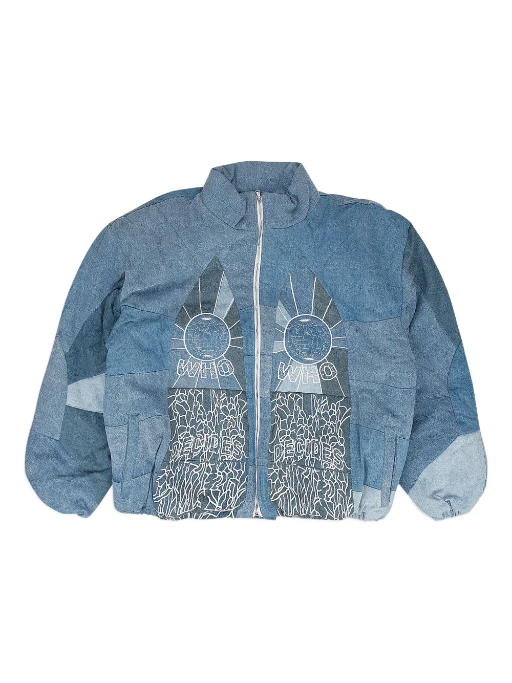 Who+Decides+War+veste+bomber+à+broderies+-+Bleu
