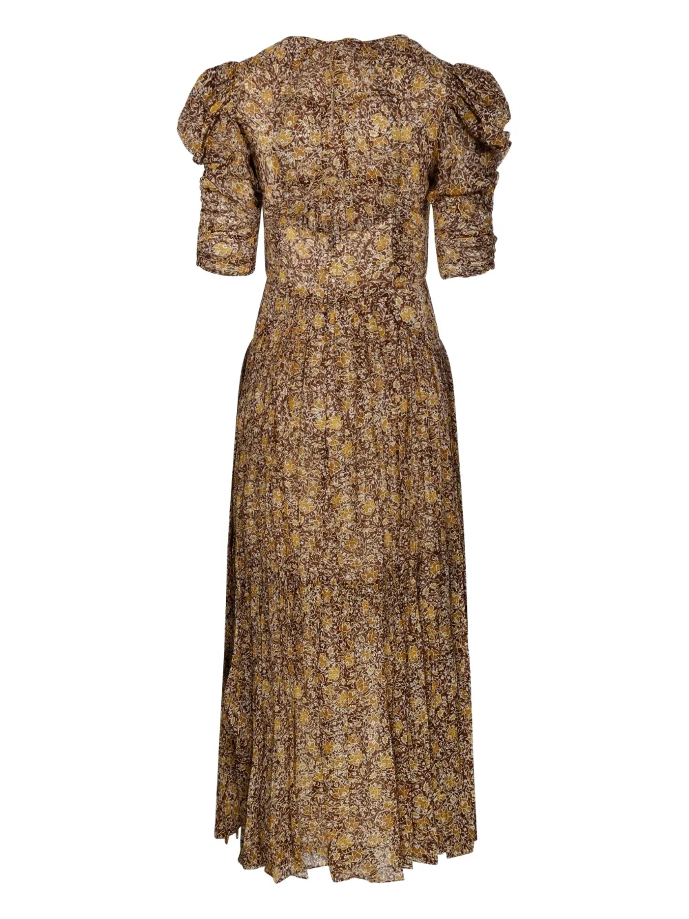 MARANT ÉTOILE Sichellia puff-sleeve floral maxi dress - Bruin