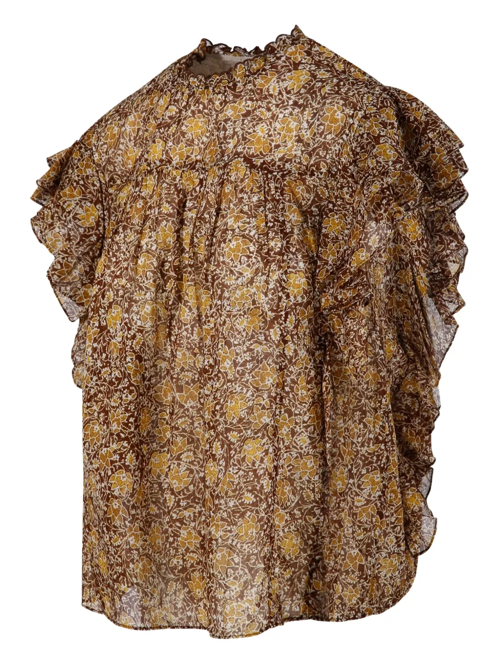  Marant étoile Floral Ruffled Knitwear - Brown 