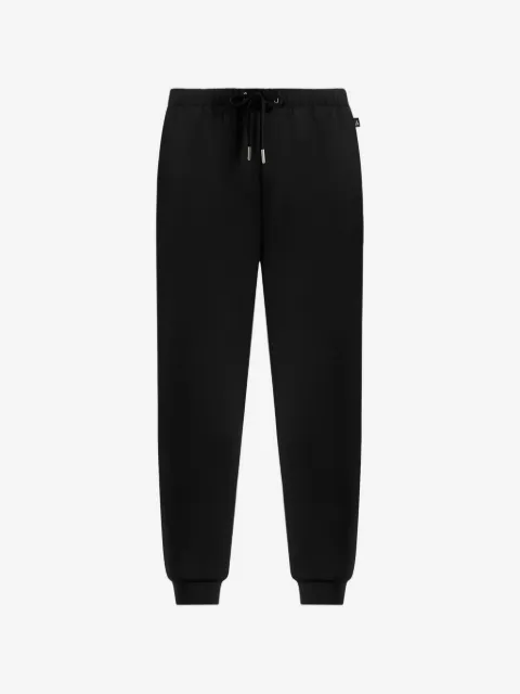 Manière De Voir JS008 in black neoprene minimal tapered-fit cuffed joggers