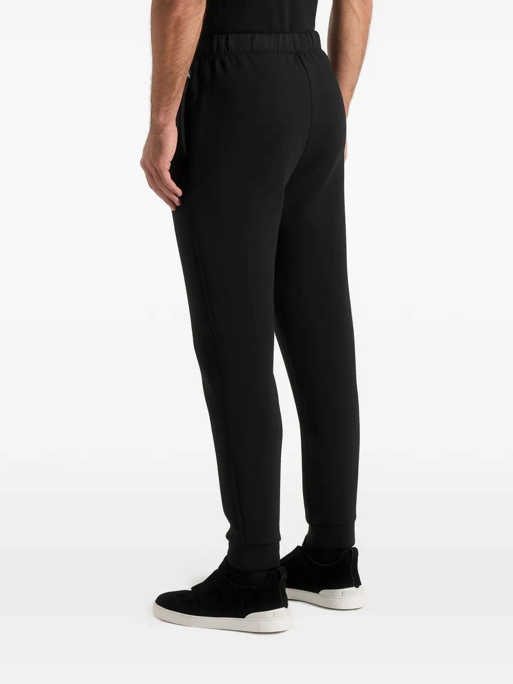 Dion Tapered-Fit Elasticated-Cuffs Black Track Pants
