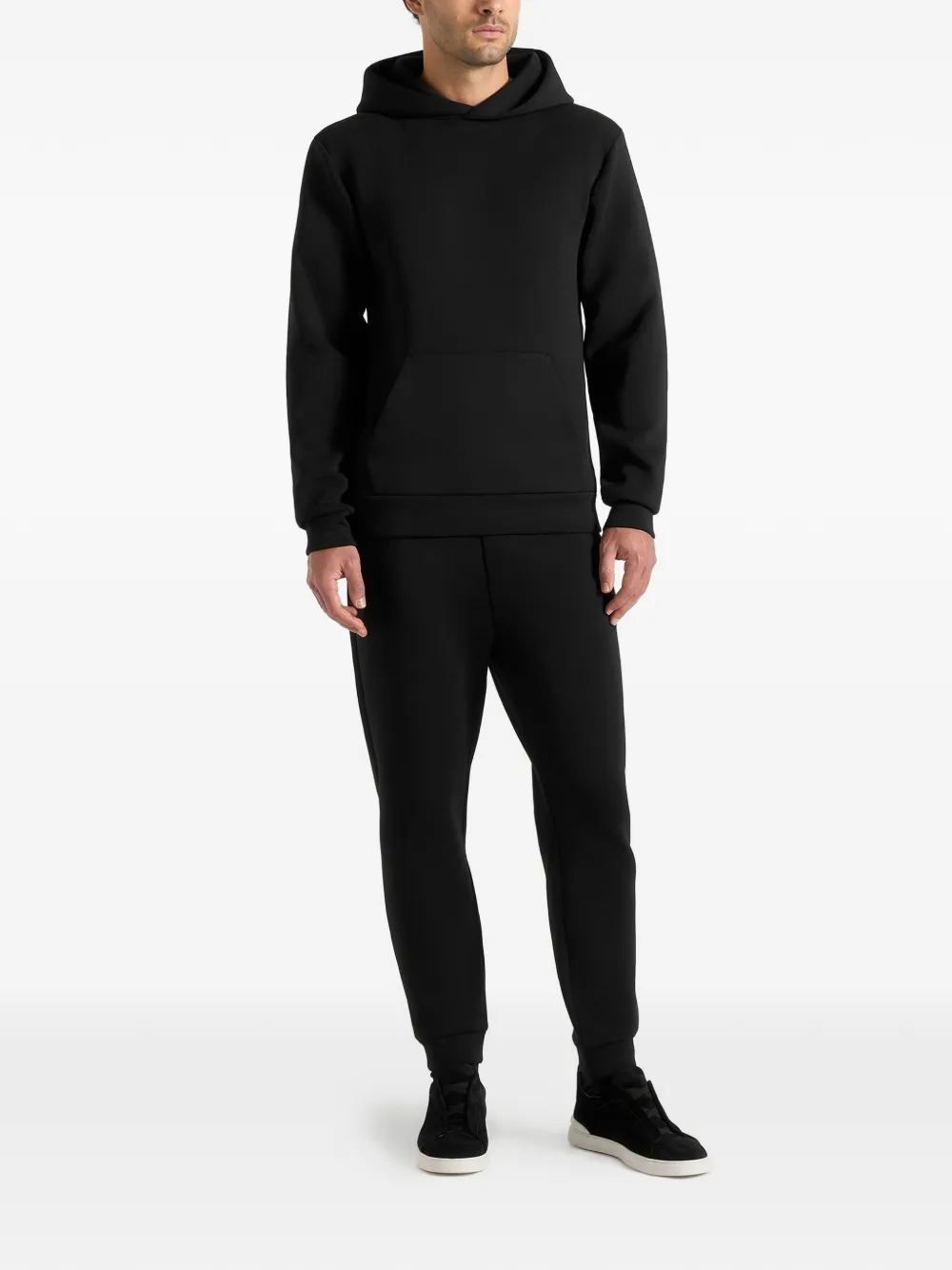 Dion Tapered-Fit Elasticated-Cuffs Black Track Pants
