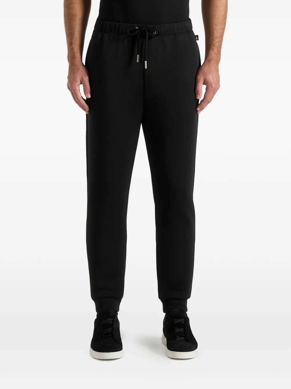Dion Tapered-Fit Elasticated-Cuffs Black Track Pants