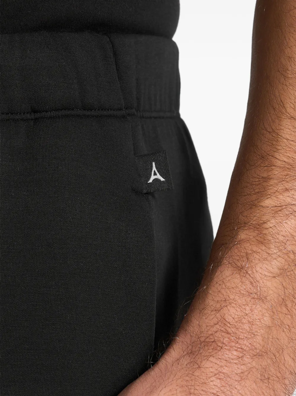 Dion Tapered-Fit Elasticated-Cuffs Black Track Pants