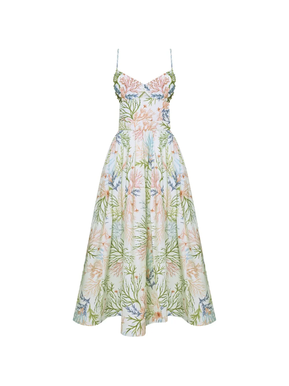 PatBO cut-out floral-print midi dress - Bianco