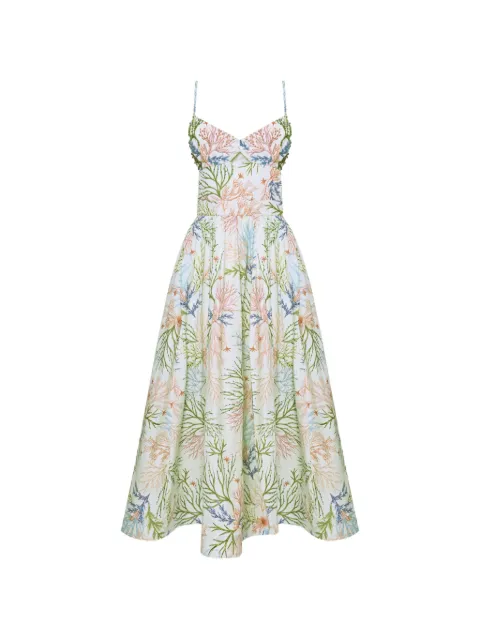 PatBO cut-out floral-print midi dress