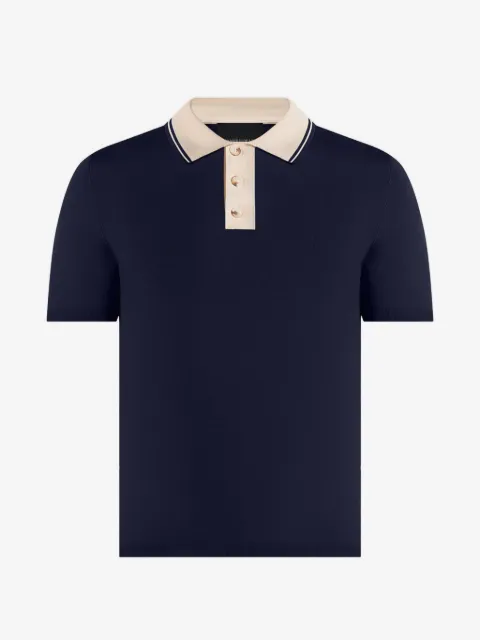Manière De Voir Roux contrast detail luxe knit polo shirt