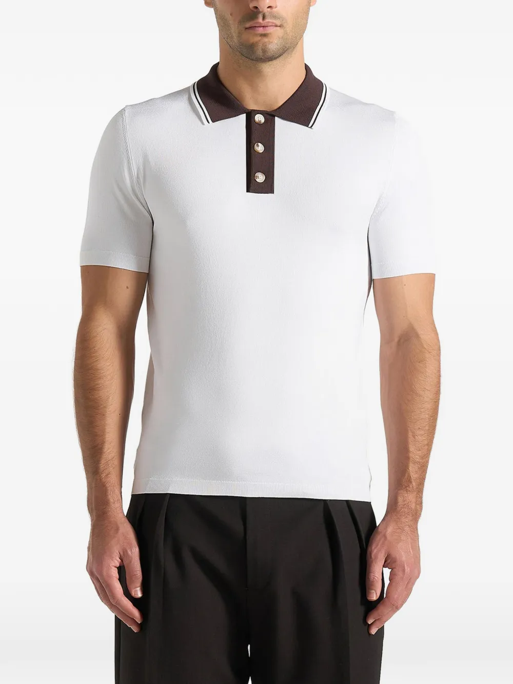 Roux Contrast-Collar Polo Shirt