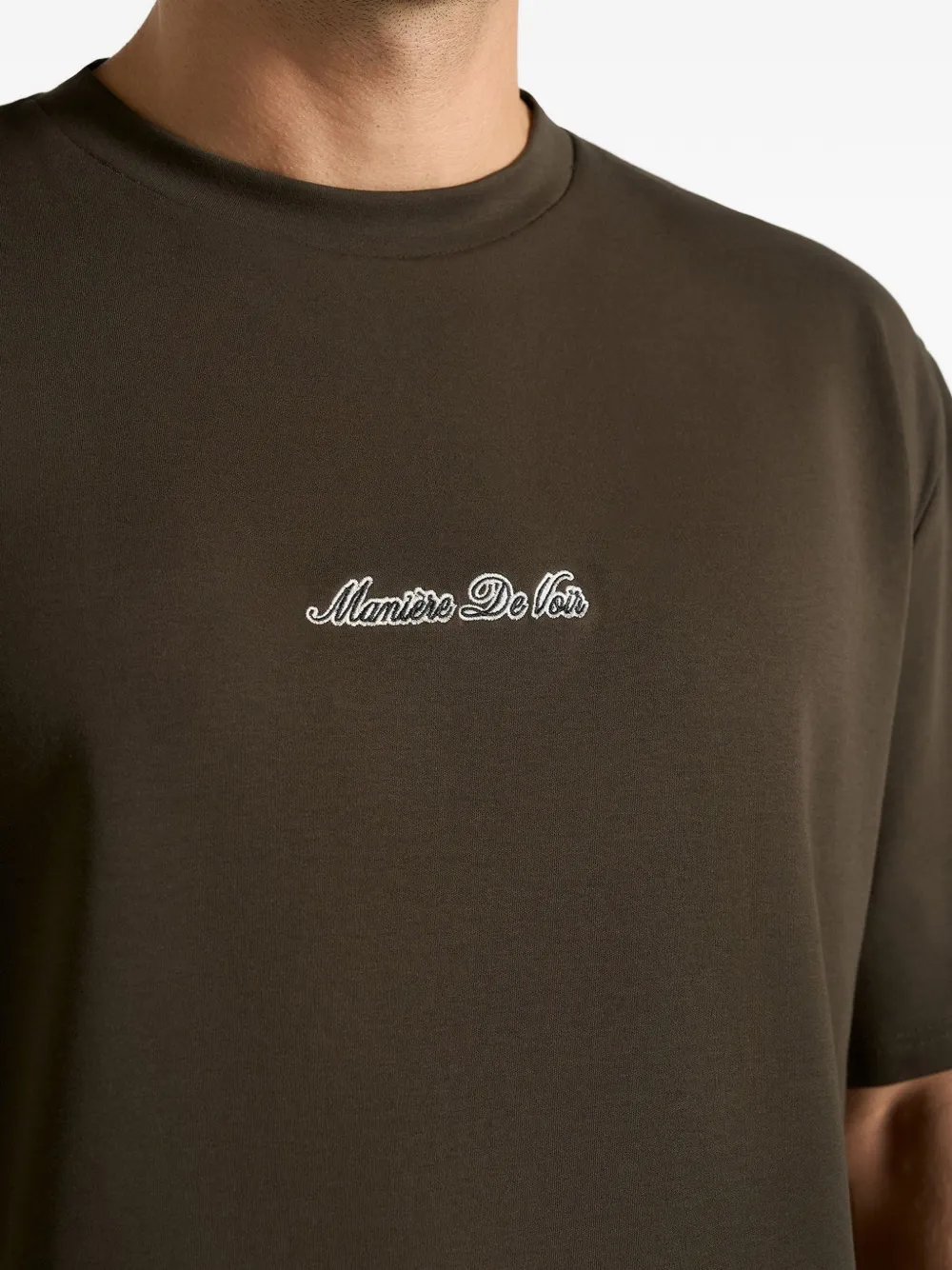 Manière De Voir TS001 Signature relaxed-fit katoenen T-shirt Groen