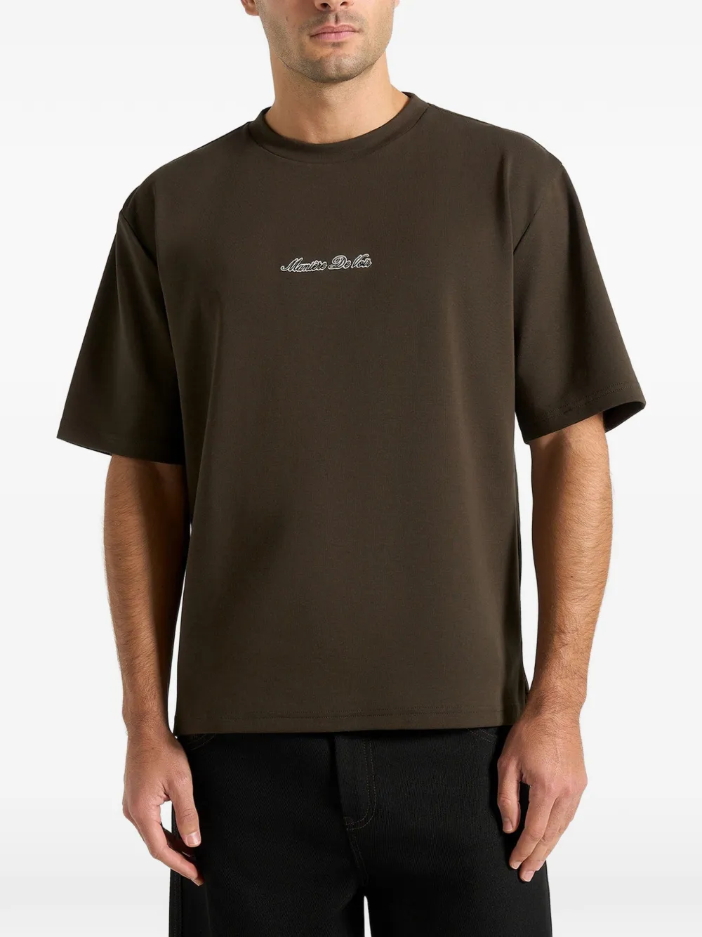 Manière De Voir TS001 Signature relaxed-fit katoenen T-shirt Groen