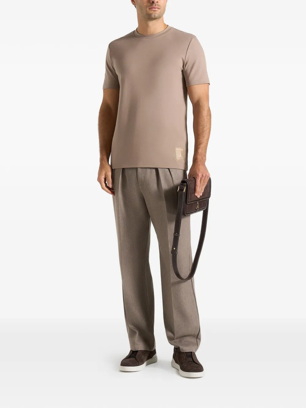Manière De Voir TS002 regular-fit katoenen T-shirt Beige