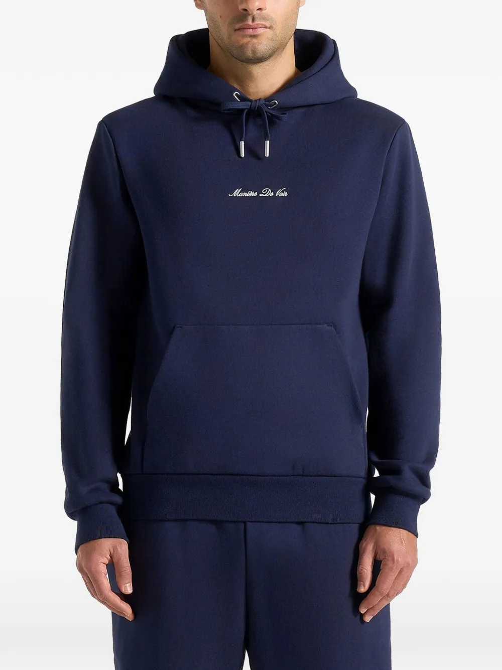 Manière De Voir JS004 Signature regular-fit hoodie Blauw