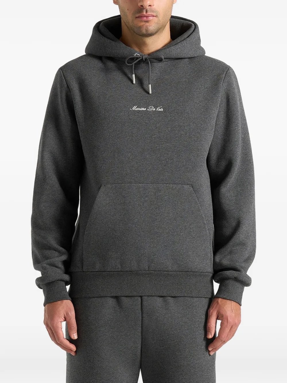 Manière De Voir Gustave kangaroo-pocket hoodie - Grigio