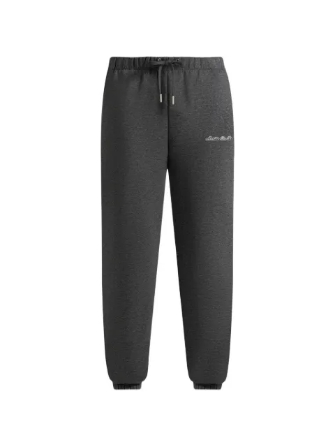 Manière De Voir Alistair logo-embroidery regular-fit elasticated-cuffs charcoal grey track pants