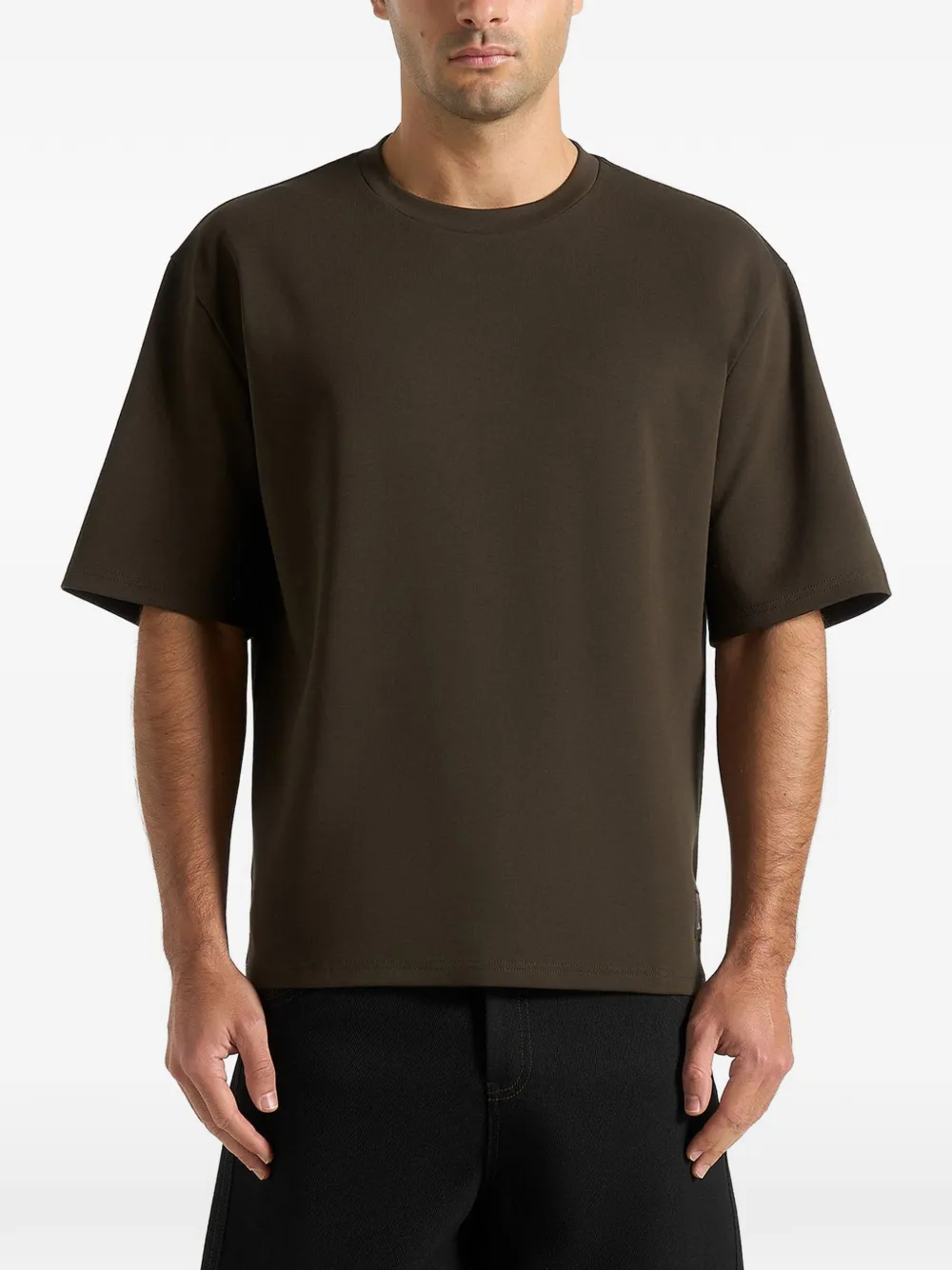 Manière De Voir TS007 in olive relaxed fit cotton T-shirt