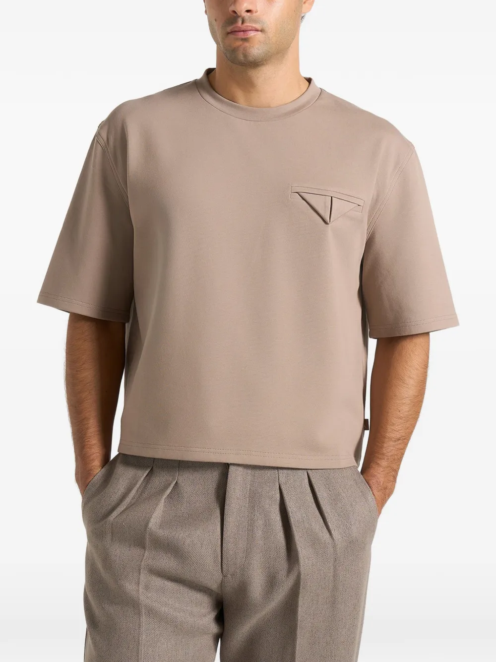 Manière De Voir Leon boxy cropped T-shirt Beige