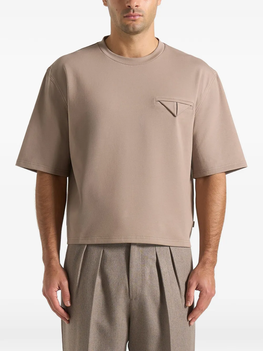 Manière De Voir Leon boxy cropped T-shirt Beige