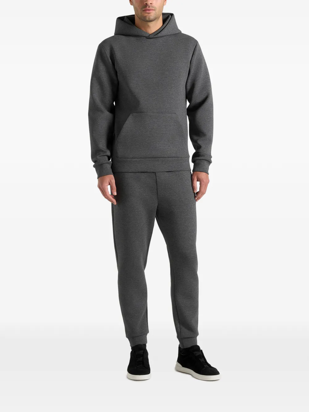 Manière De Voir JS007 neopreen regular-fit hoodie Grijs