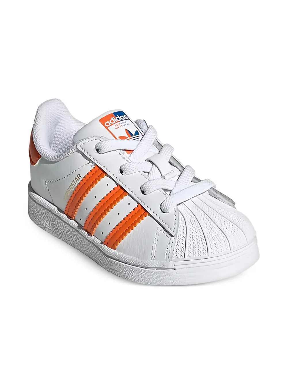 Adidas Kids Superstar gestreepte sneakers Wit
