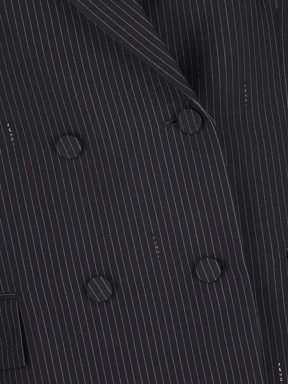 FENDI Blazer met krijtstreep en dubbele rij knopen Blauw