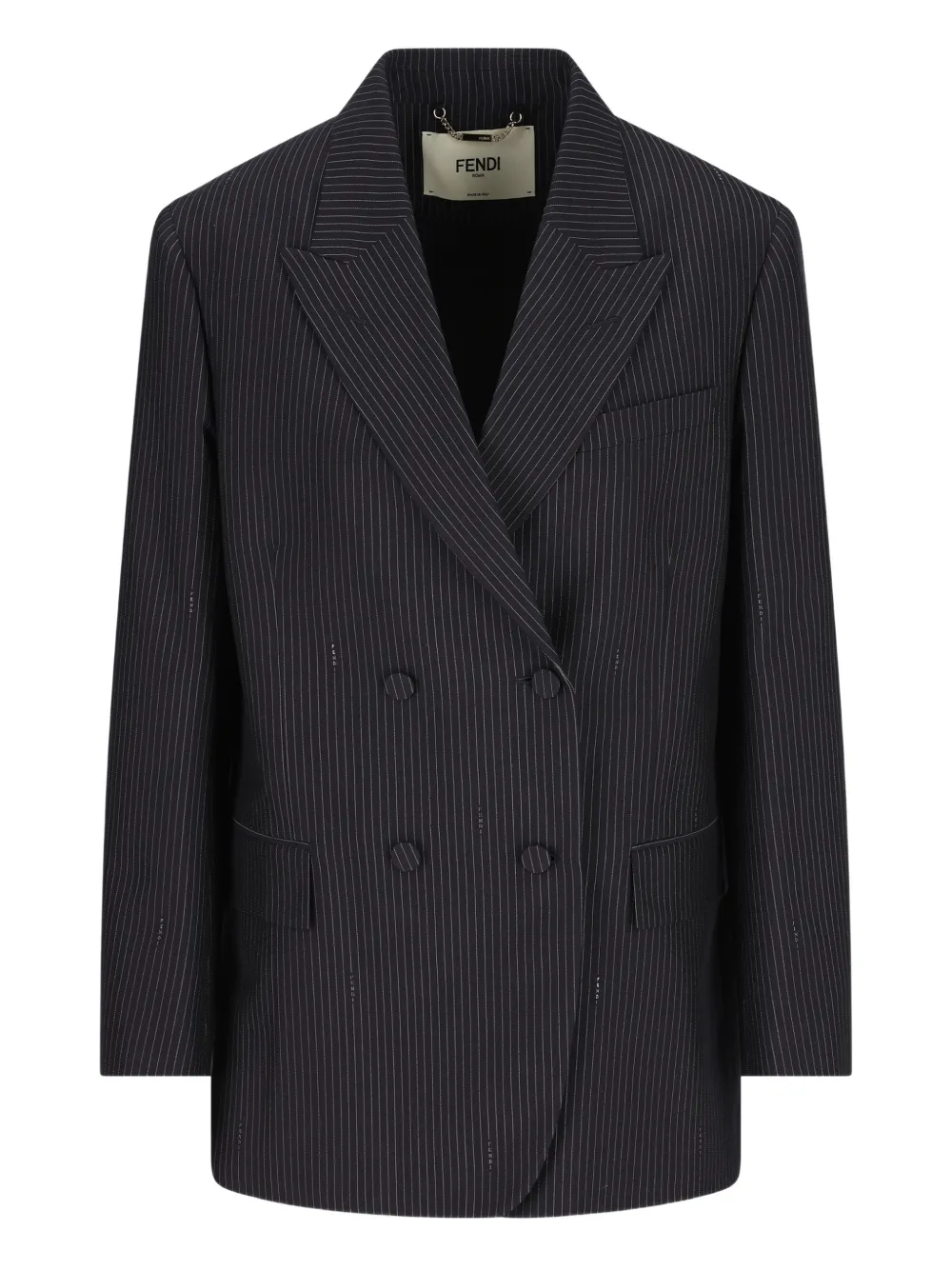Fendi Pinstripe Flap-pocket Blazer In Multi