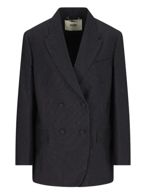 FENDI pinstripe flap-pocket blazer