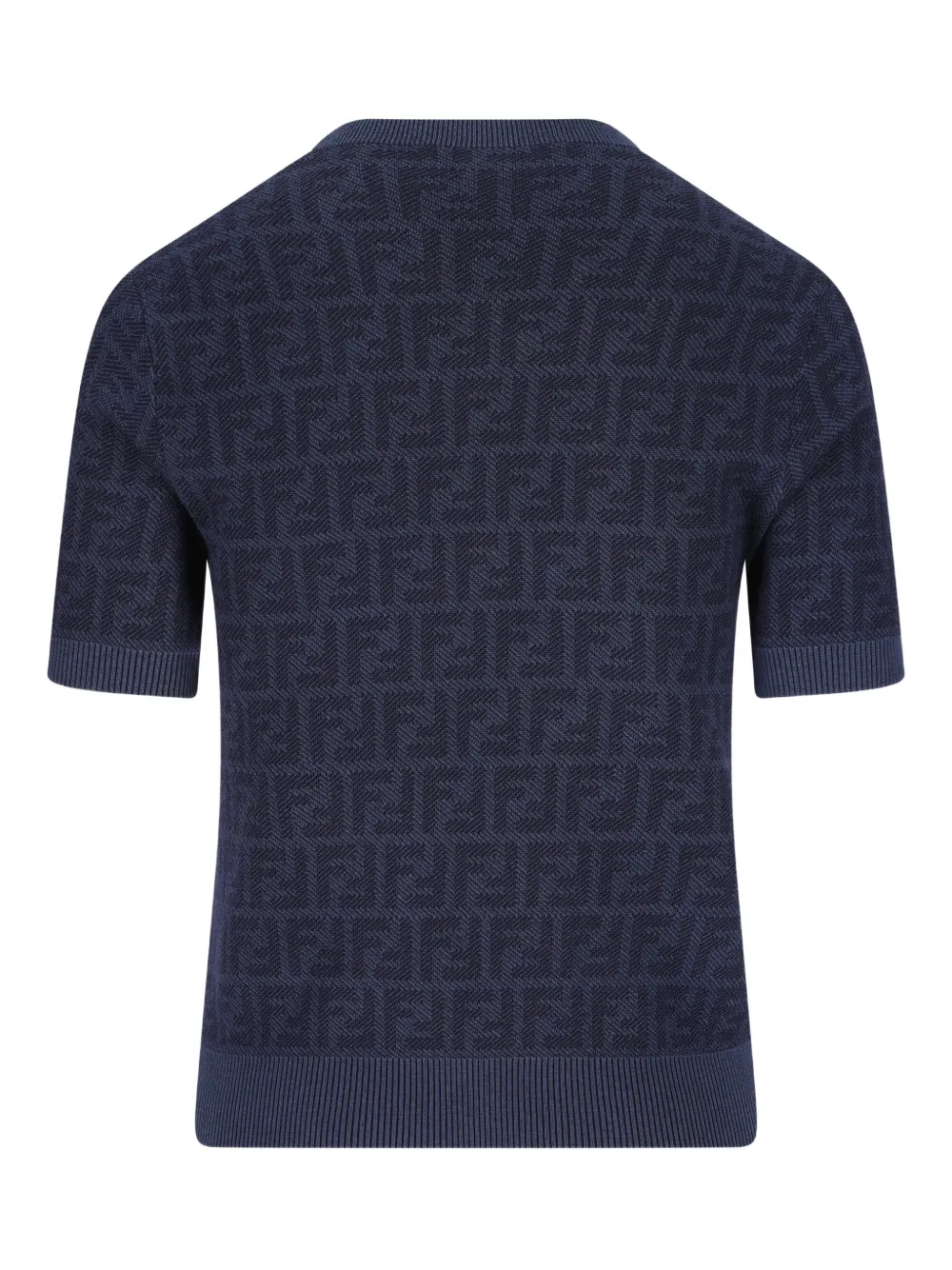  Fendi Jacquard Ribbed T-shirt - Blue 